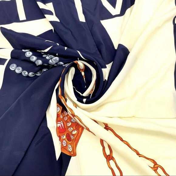 Auth Chanel Mademoiselle All-over Pattern Silk Scarf - Picture 3 of 15